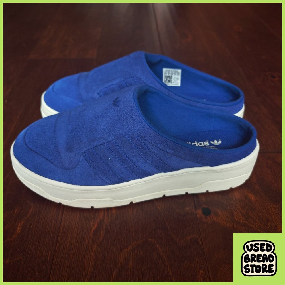 9.5 Adidas Rivalry Mule Women Sneakers Shoes Nubuck Leather Blue & White IH2871 - Picture 3 of 8